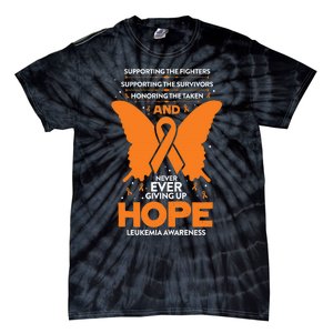 Hope Leukemia Awareness Butterfly Cancer Fighter Survivor Tie-Dye T-Shirt