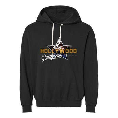 Hollywood Los Angeles California Street Aesthetic Garment-Dyed Fleece Hoodie