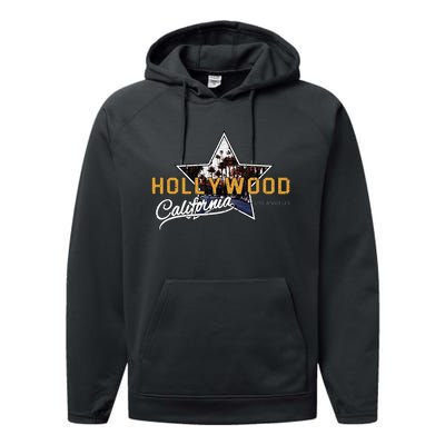 Hollywood Los Angeles California Street Aesthetic Performance Fleece Hoodie