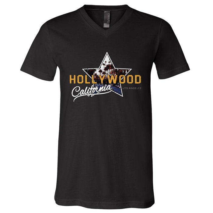 Hollywood Los Angeles California Street Aesthetic V-Neck T-Shirt