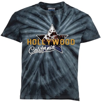 Hollywood Los Angeles California Street Aesthetic Kids Tie-Dye T-Shirt