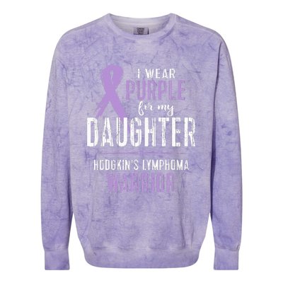 Hodgkins Lymphoma Awareness My Daughter Warrior Colorblast Crewneck Sweatshirt