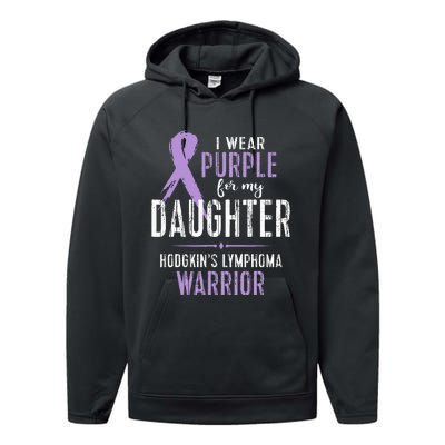 Hodgkins Lymphoma Awareness My Daughter Warrior Performance Fleece Hoodie