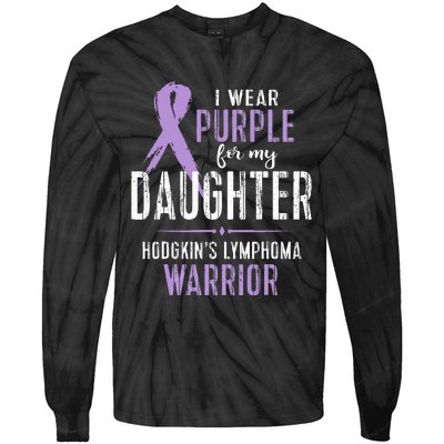 Hodgkins Lymphoma Awareness My Daughter Warrior Tie-Dye Long Sleeve Shirt