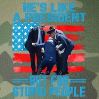 Hes Like A President But For Stupid People Biden Falling Legacy Tie Dye Trucker Hat