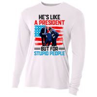 Hes Like A President But For Stupid People Biden Falling Cooling Performance Long Sleeve Crew