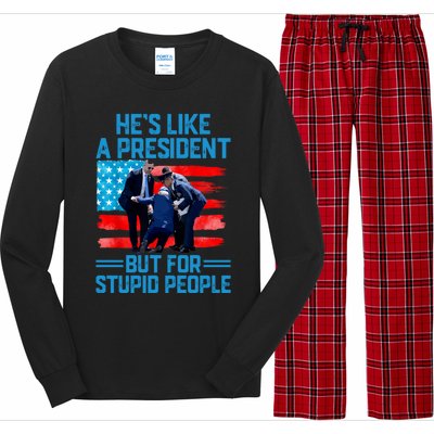 Hes Like A President But For Stupid People Biden Falling Long Sleeve Pajama Set