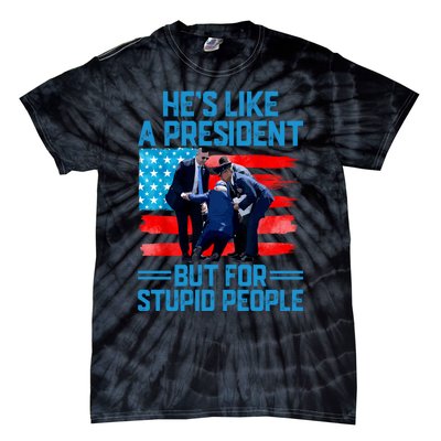 Hes Like A President But For Stupid People Biden Falling Tie-Dye T-Shirt