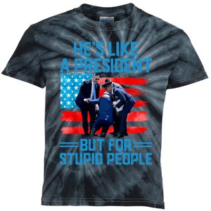 Hes Like A President But For Stupid People Biden Falling Kids Tie-Dye T-Shirt