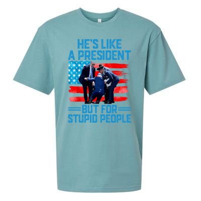 Hes Like A President But For Stupid People Biden Falling Sueded Cloud Jersey T-Shirt