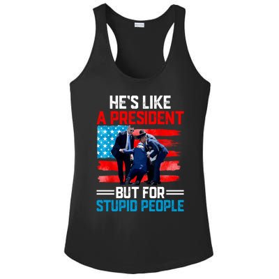 Hes Like A President But For Stupid People Biden Falling Ladies PosiCharge Competitor Racerback Tank