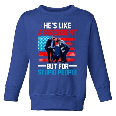 Hes Like A President But For Stupid People Biden Falling Toddler Sweatshirt