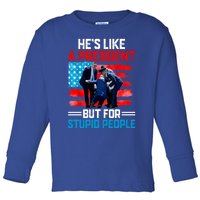 Hes Like A President But For Stupid People Biden Falling Toddler Long Sleeve Shirt