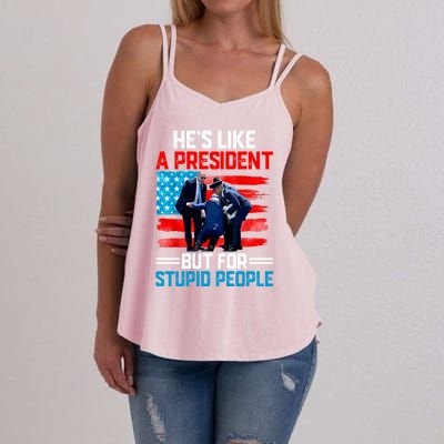 Hes Like A President But For Stupid People Biden Falling Women's Strappy Tank