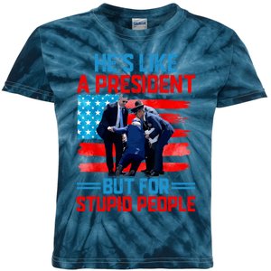 Hes Like A President But For Stupid People Biden Falling Kids Tie-Dye T-Shirt