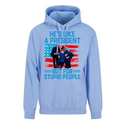 Hes Like A President But For Stupid People Biden Falling Unisex Surf Hoodie