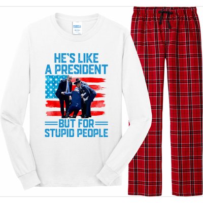 Hes Like A President But For Stupid People Biden Falling Long Sleeve Pajama Set