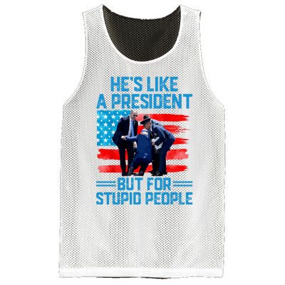 Hes Like A President But For Stupid People Biden Falling Mesh Reversible Basketball Jersey Tank