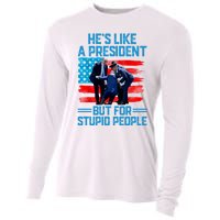 Hes Like A President But For Stupid People Biden Falling Cooling Performance Long Sleeve Crew