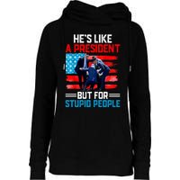 Hes Like A President But For Stupid People Biden Falling Womens Funnel Neck Pullover Hood