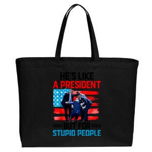 Hes Like A President But For Stupid People Biden Falling Cotton Canvas Jumbo Tote