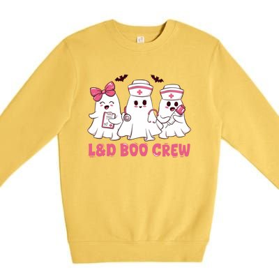 Halloween Labor And Delivery Nurse Cute Gift L And D Boo Crew Gift Premium Crewneck Sweatshirt