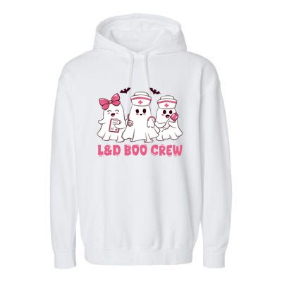 Halloween Labor And Delivery Nurse Cute Gift L And D Boo Crew Gift Garment-Dyed Fleece Hoodie