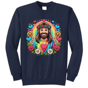 Happy Loving Buddy Jesus Christ Tall Sweatshirt