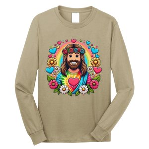 Happy Loving Buddy Jesus Christ Long Sleeve Shirt