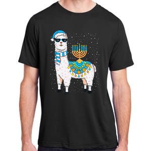 Hanukkah Llama Cute Alpaca Chanukah Christmas Adult ChromaSoft Performance T-Shirt