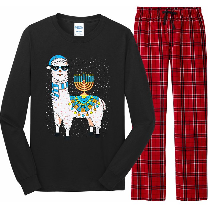 Hanukkah Llama Cute Alpaca Chanukah Christmas Long Sleeve Pajama Set