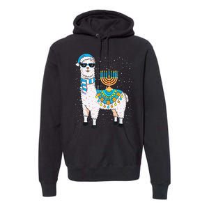 Hanukkah Llama Cute Alpaca Chanukah Christmas Premium Hoodie