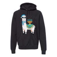 Hanukkah Llama Cute Alpaca Chanukah Christmas Premium Hoodie