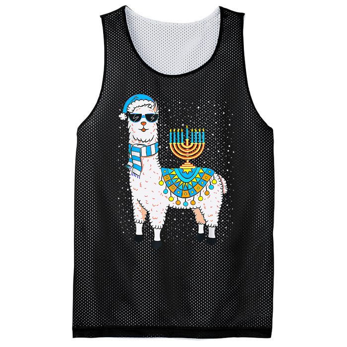 Hanukkah Llama Cute Alpaca Chanukah Christmas Mesh Reversible Basketball Jersey Tank