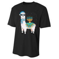 Hanukkah Llama Cute Alpaca Chanukah Christmas Performance Sprint T-Shirt