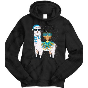 Hanukkah Llama Cute Alpaca Chanukah Christmas Tie Dye Hoodie