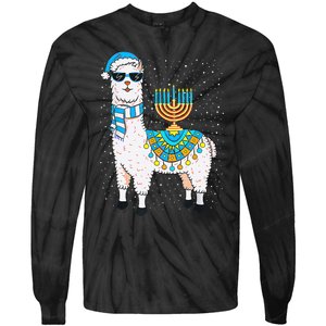 Hanukkah Llama Cute Alpaca Chanukah Christmas Tie-Dye Long Sleeve Shirt