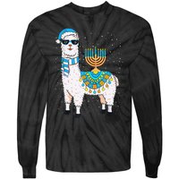 Hanukkah Llama Cute Alpaca Chanukah Christmas Tie-Dye Long Sleeve Shirt