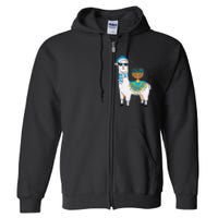 Hanukkah Llama Cute Alpaca Chanukah Christmas Full Zip Hoodie