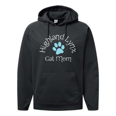 Highland Lynx Cat Mom Cat Lovers Sweatshirt Performance Fleece Hoodie