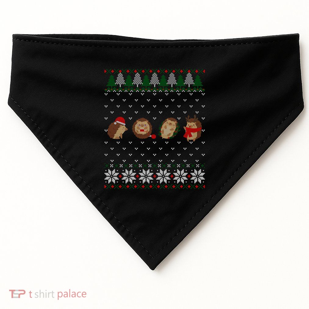 Hedgehogs Lover Christmas Funny Gift USA-Made Doggie Bandana