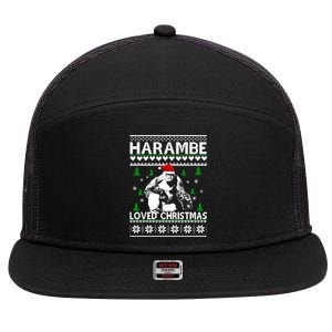 Harambe Loved Christmas Sweater Classic 7 Panel Mesh Trucker Snapback Hat