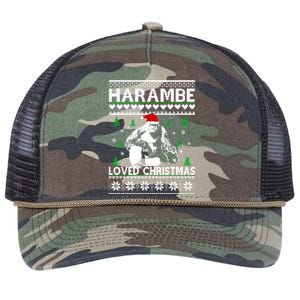 Harambe Loved Christmas Sweater Classic Retro Rope Trucker Hat Cap