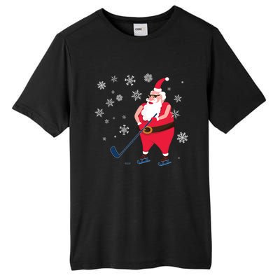 Hockey Lovers Christmas Party Christmas Hockey Santa Cool Gift Tall Fusion ChromaSoft Performance T-Shirt