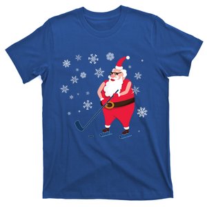 Hockey Lovers Christmas Party Christmas Hockey Santa Cool Gift T-Shirt