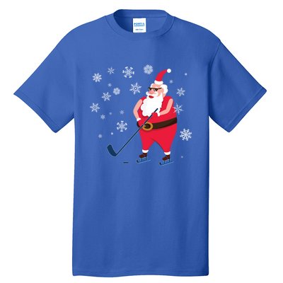 Hockey Lovers Christmas Party Christmas Hockey Santa Cool Gift Tall T-Shirt