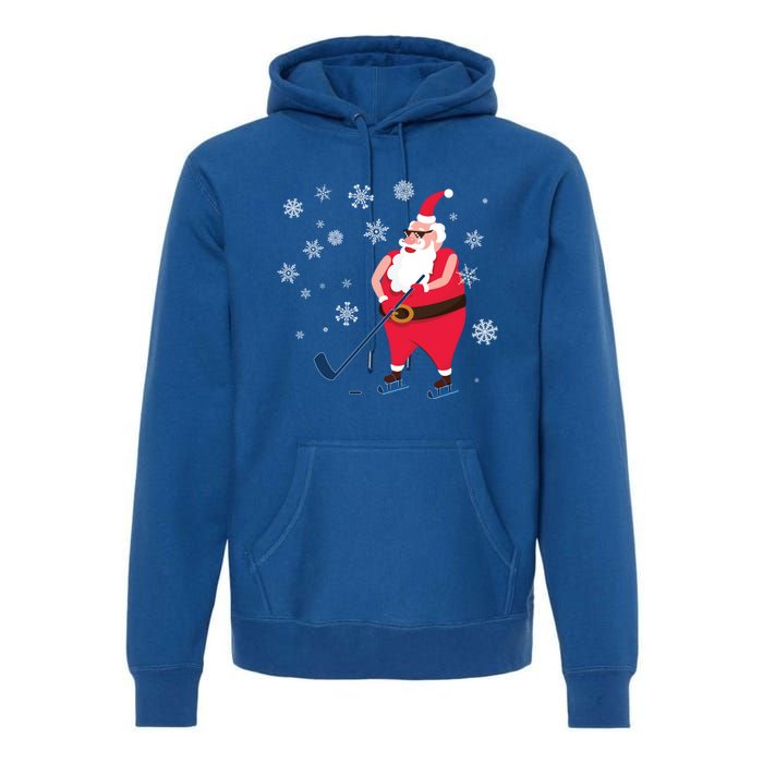 Hockey Lovers Christmas Party Christmas Hockey Santa Cool Gift Premium Hoodie