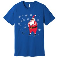 Hockey Lovers Christmas Party Christmas Hockey Santa Cool Gift Premium T-Shirt