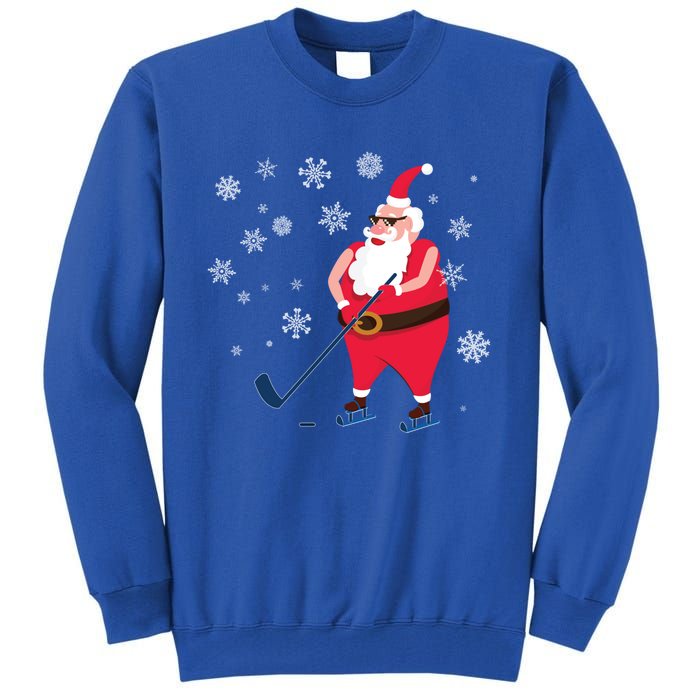 Hockey Lovers Christmas Party Christmas Hockey Santa Cool Gift Tall Sweatshirt