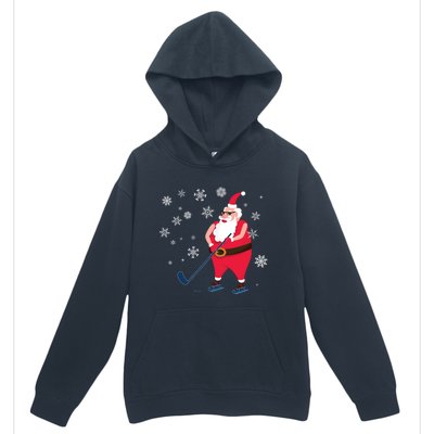 Hockey Lovers Christmas Party Christmas Hockey Santa Cool Gift Urban Pullover Hoodie